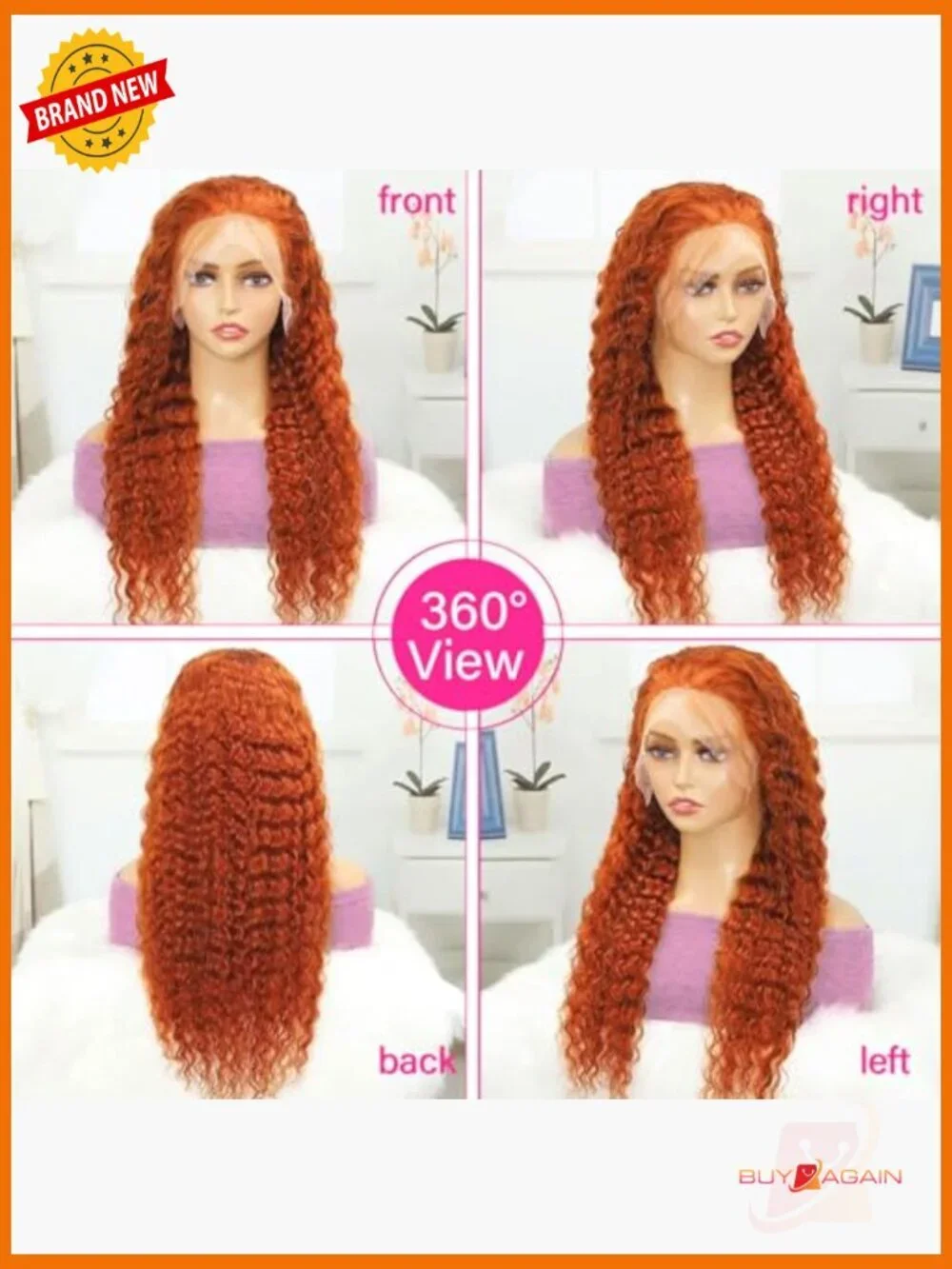 26 Inch Deep Wave Lace Front Wig Human Hair 13x4 HD Lace Glueless Curly Wig